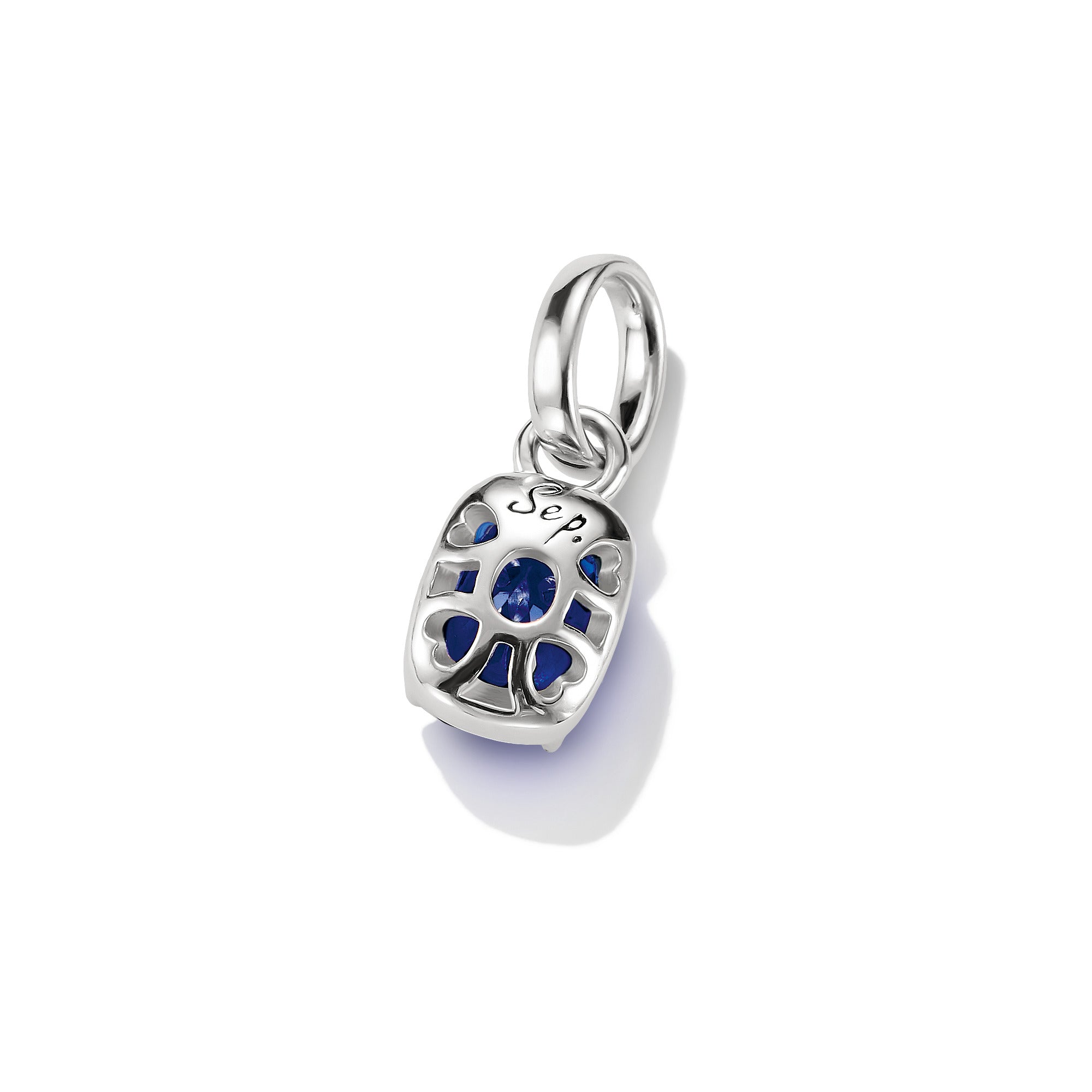 Silver Charm Pendant Birthstone September Connect