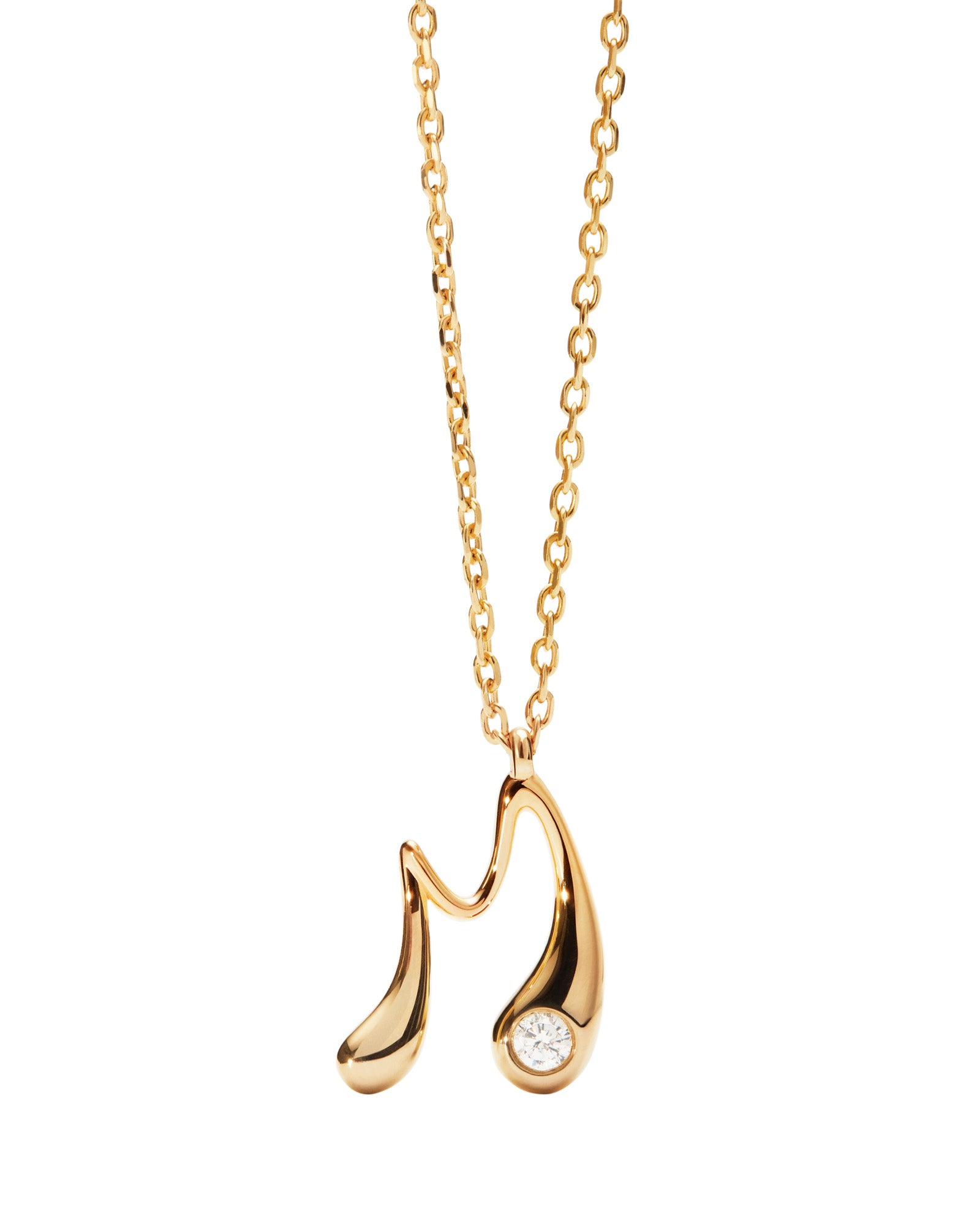M Initial Pendant Necklace