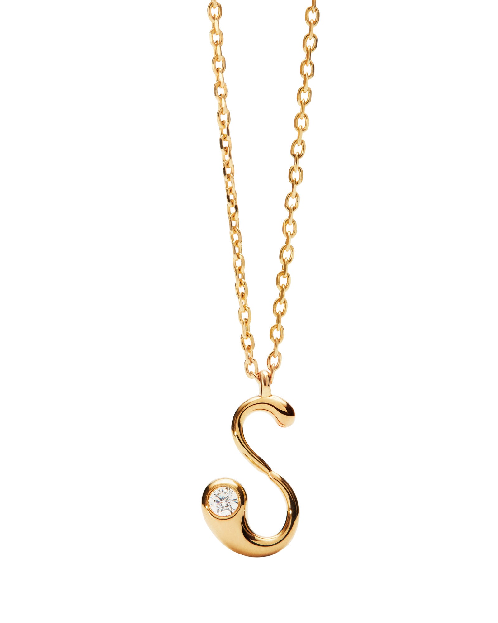 S Initial Pendant Necklace