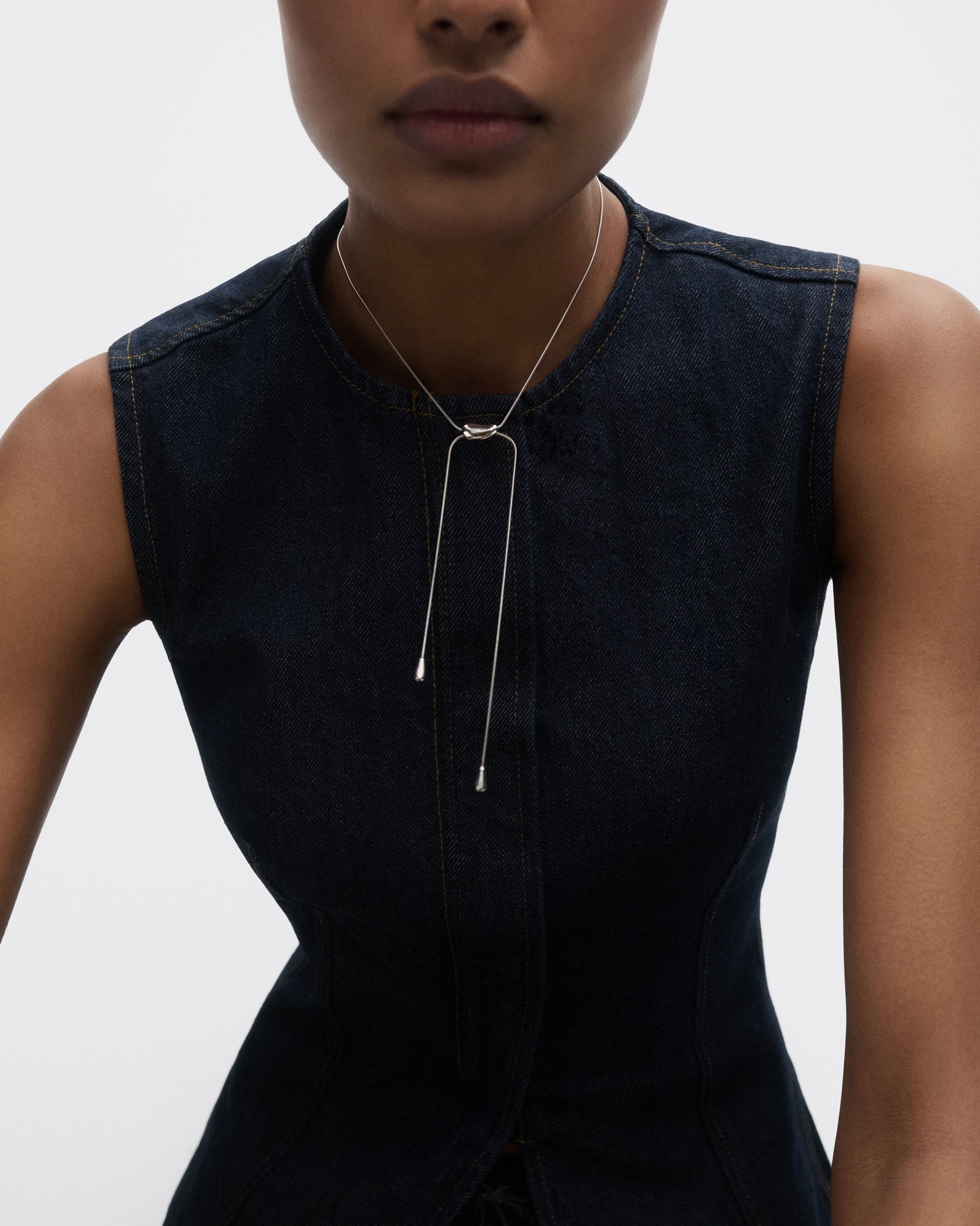 Rodeo Silver Slider Necklace