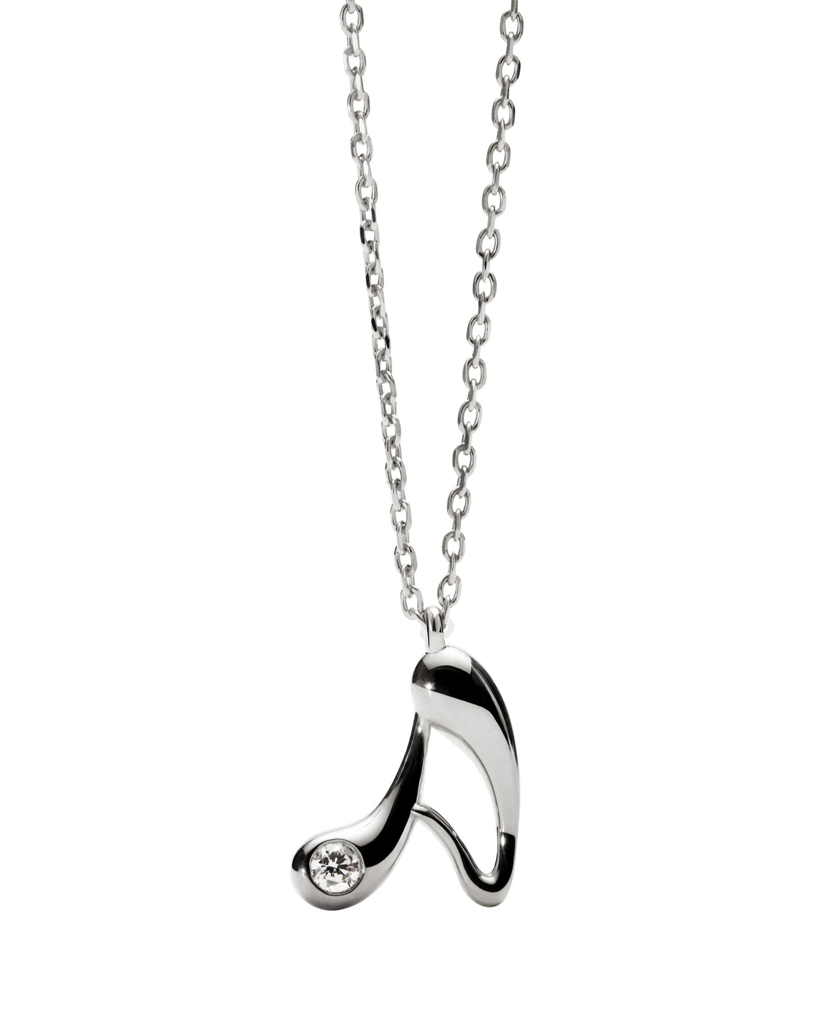 A Initial Silver Pendant Necklace