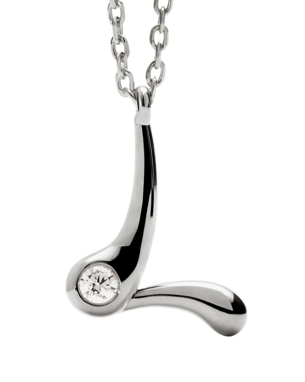 L Initial Silver Pendant Necklace