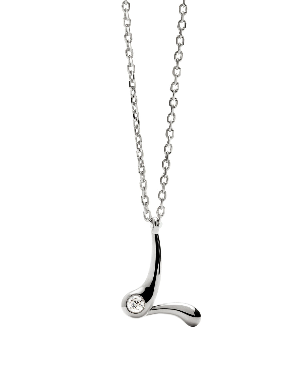 L Initial Silver Pendant Necklace