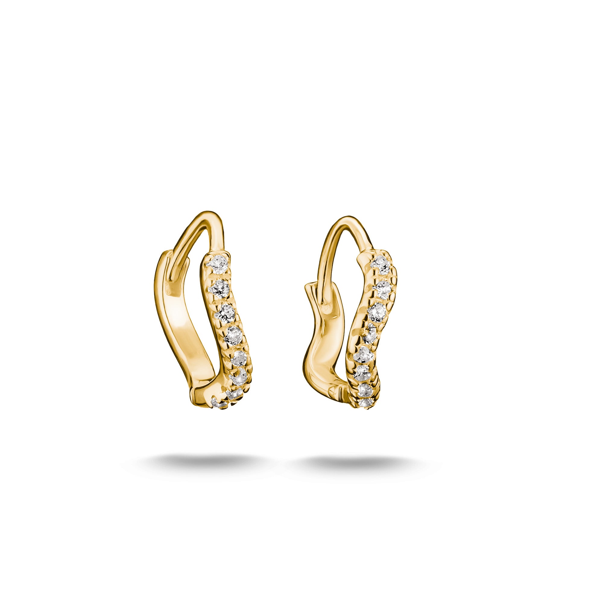 THOMAS SABO Classic Curved Hoop Earrings with White Zirconia