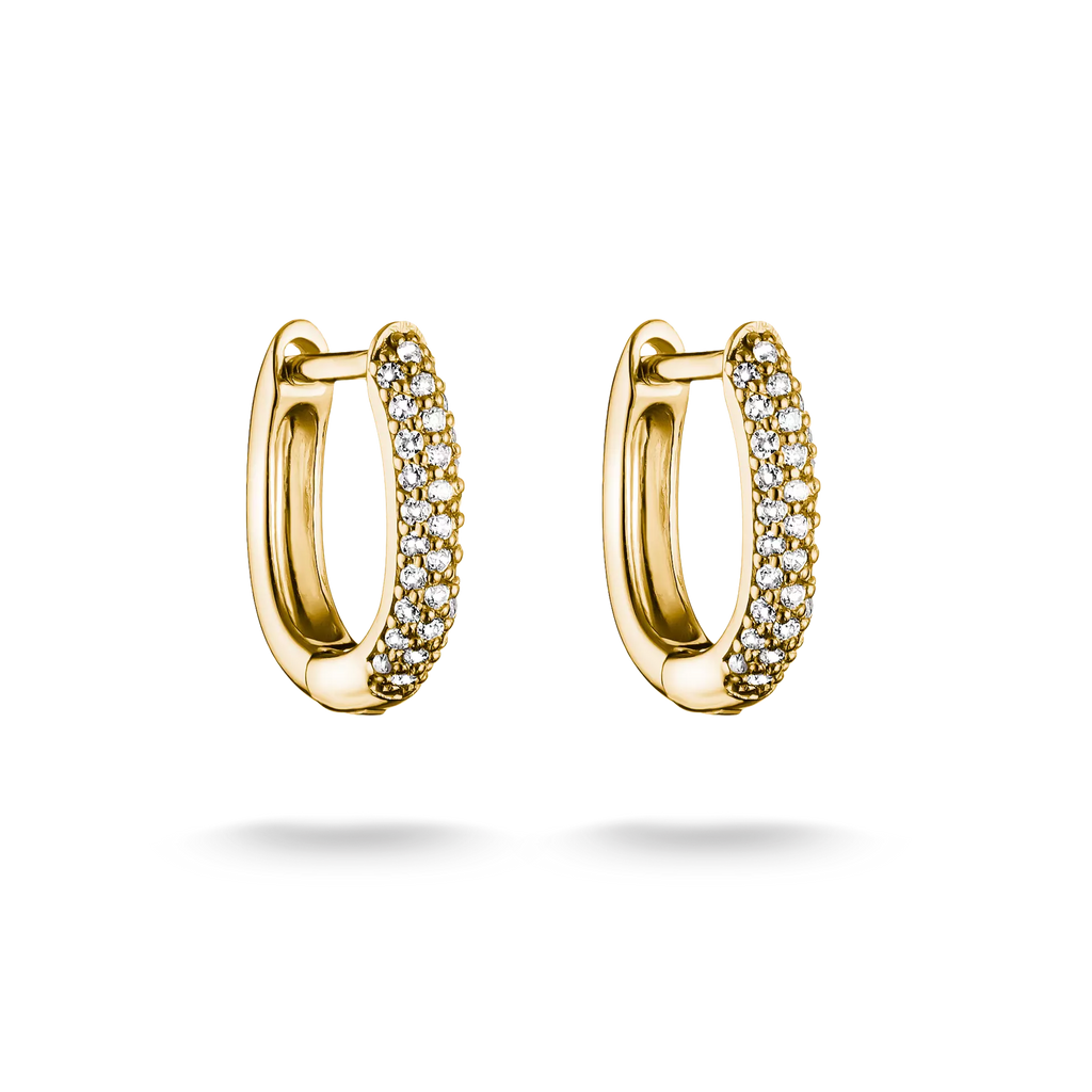 THOMAS SABO Gold Plated White Zirconia Hoop Earrings