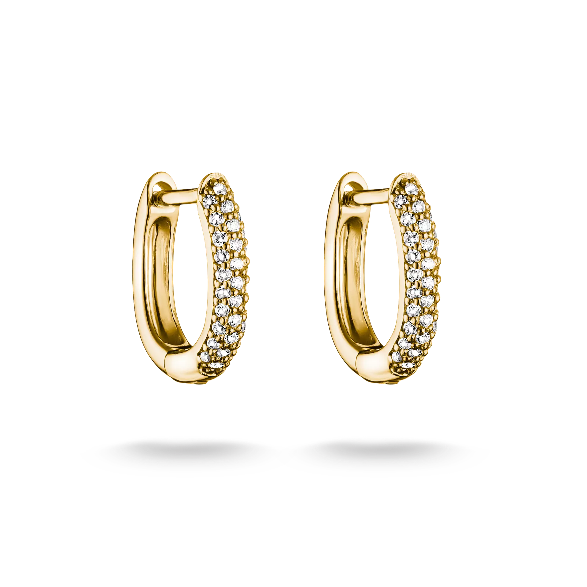 THOMAS SABO Gold Plated White Zirconia Hoop Earrings