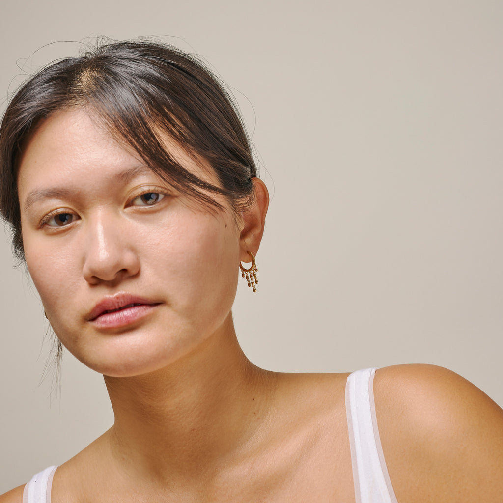 ENAMEL Copenhagen Nara Rain Gold-Plated Hoop Earrings - image 2