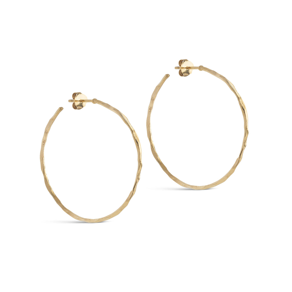 Hoop Earrings, Organic Arena Large, Gold-Plated