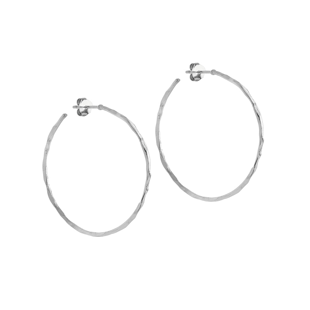 ENAMEL Copenhagen Organic Arena Large Sterling Silver Hoop Earrings