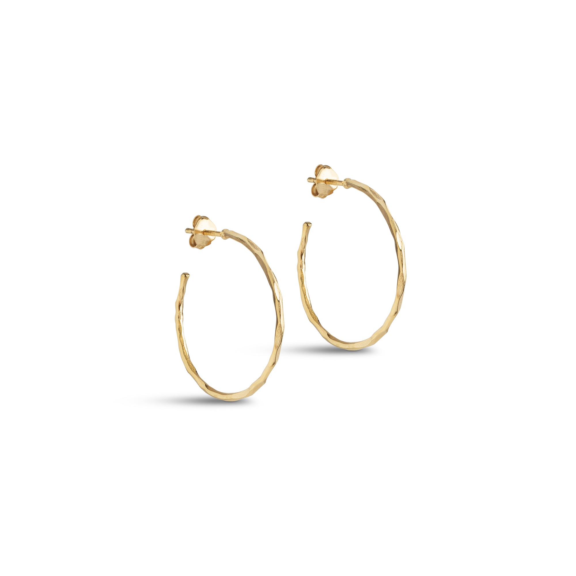 Hoop Earrings, Organic Arena Medium, Gold-Plated