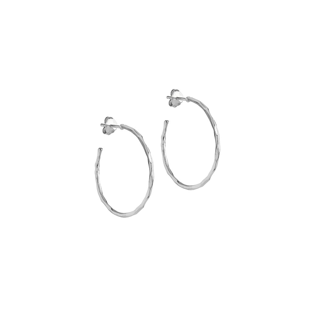 ENAMEL Copenhagen Organic Arena Medium Sterling Silver Hoop Earrings