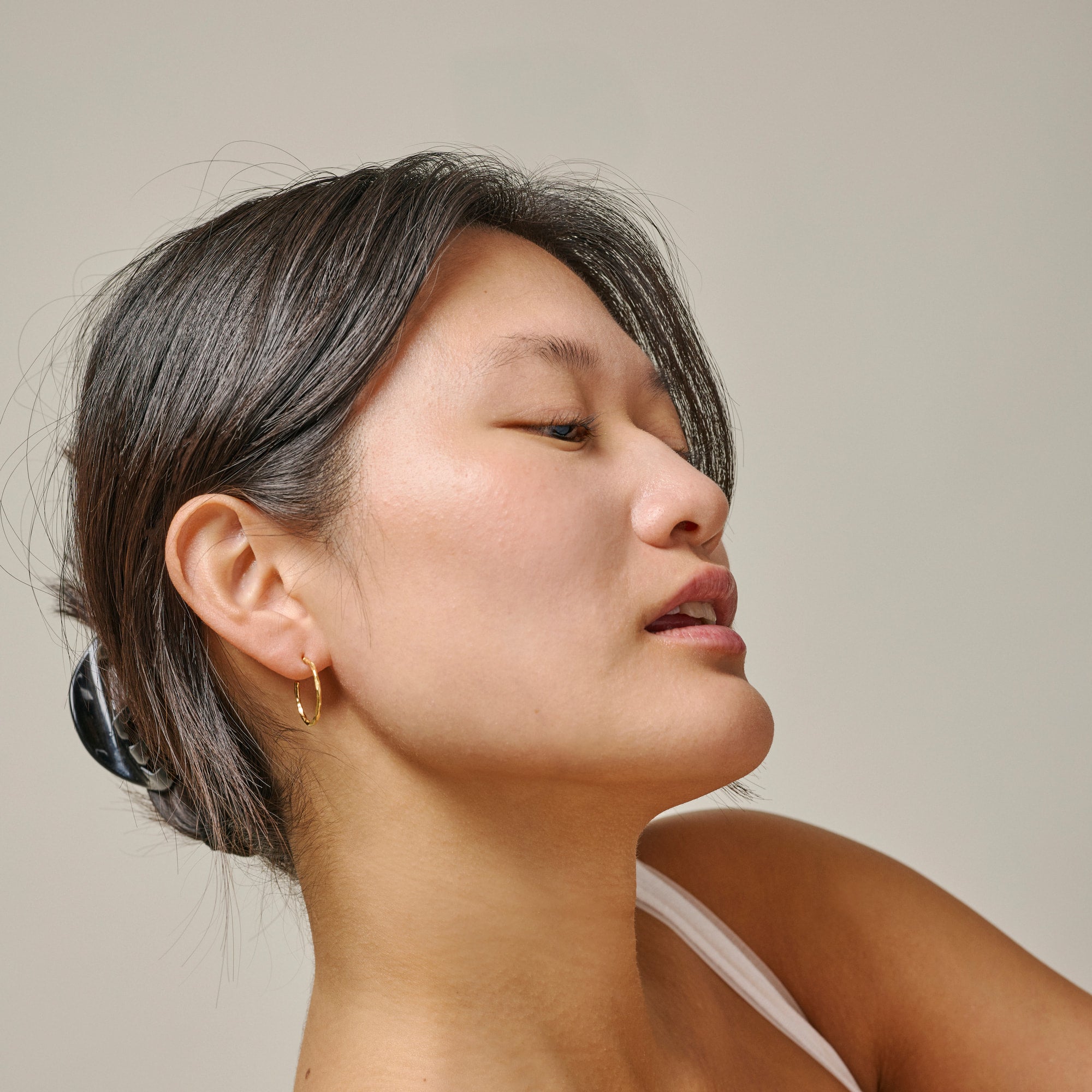 Hoop Earrings, Organic Arena Small, Gold-Plated