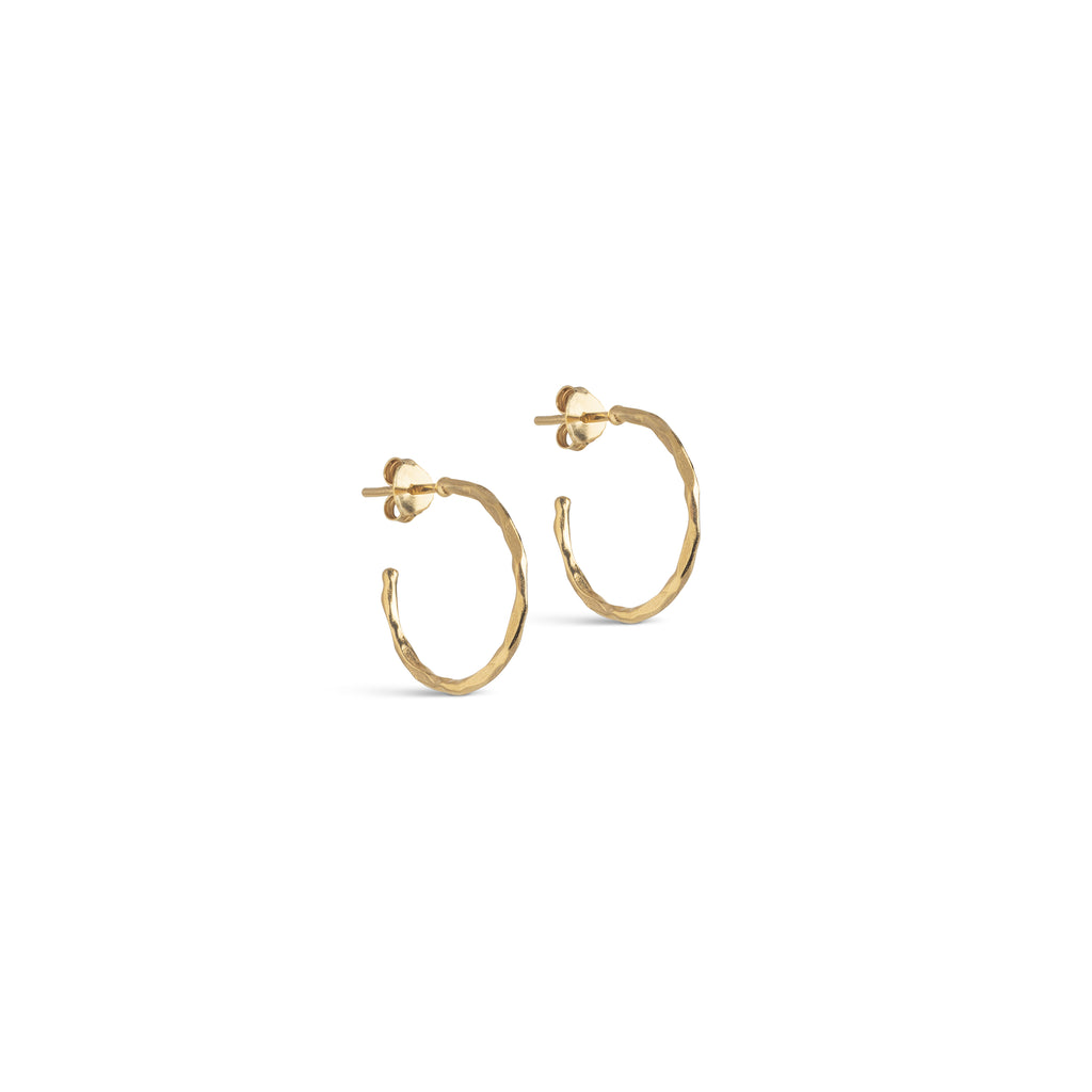 Hoop Earrings, Organic Arena Small, Gold-Plated