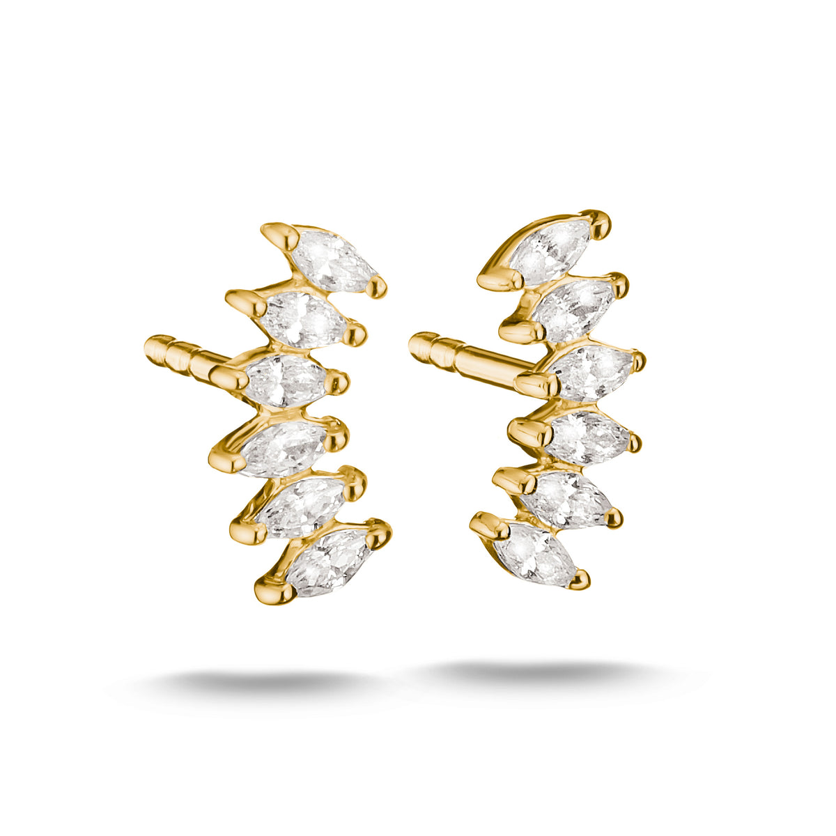 THOMAS SABO Classic Curved Stud Earrings with White Zirconia
