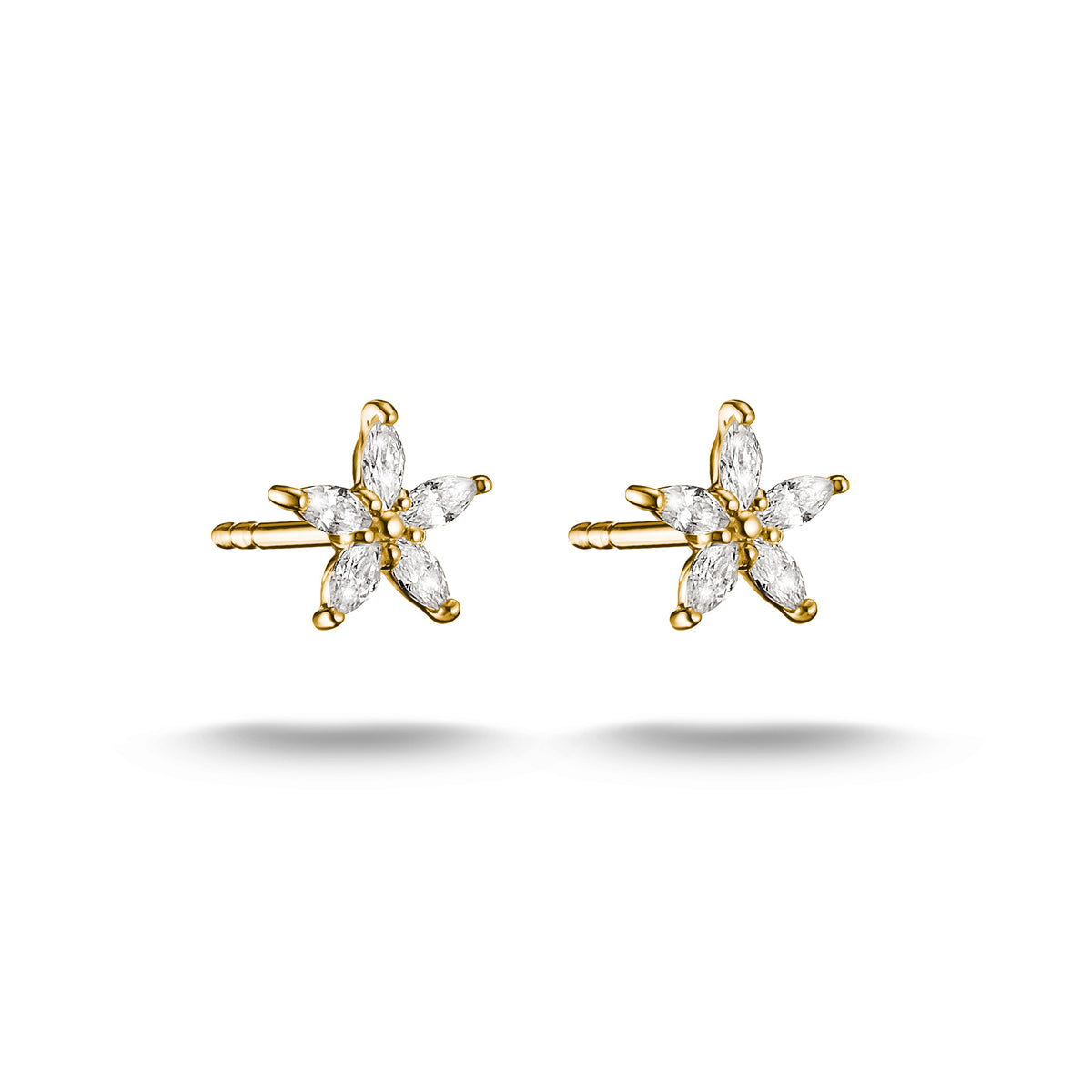 THOMAS SABO Classic Flower Stud Earrings with White Zirconia