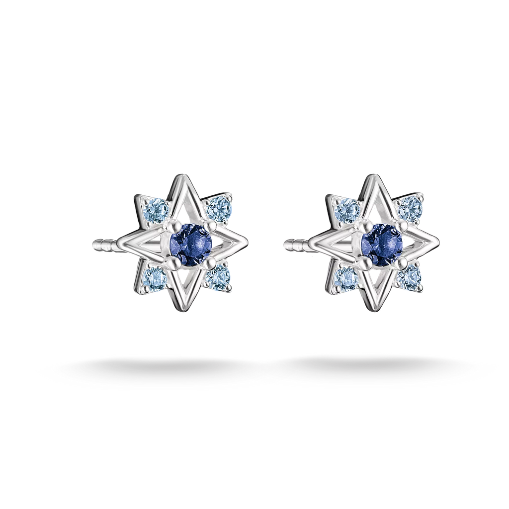 THOMAS SABO Midnight Sky Silver Blue Star Stud Earrings