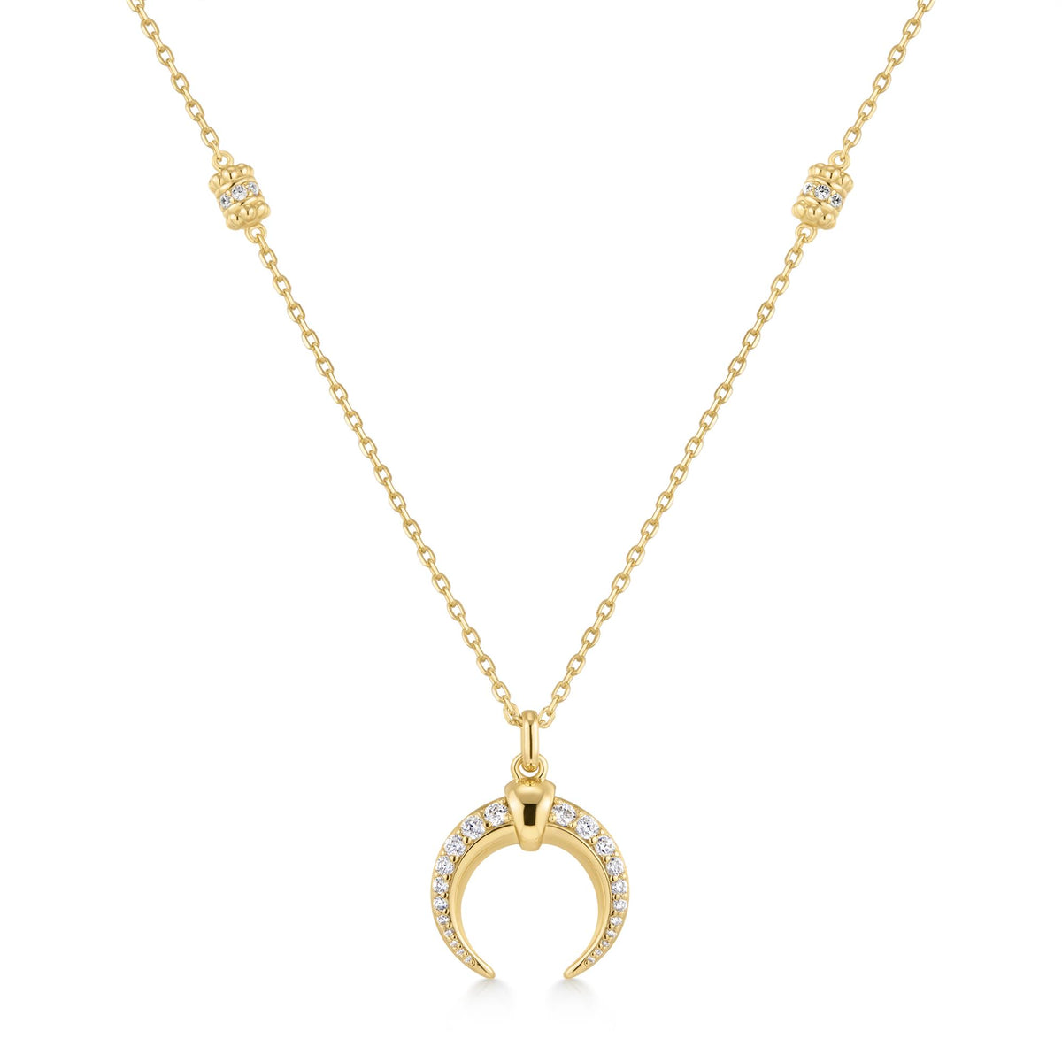 Gold Reversible Horn Necklace