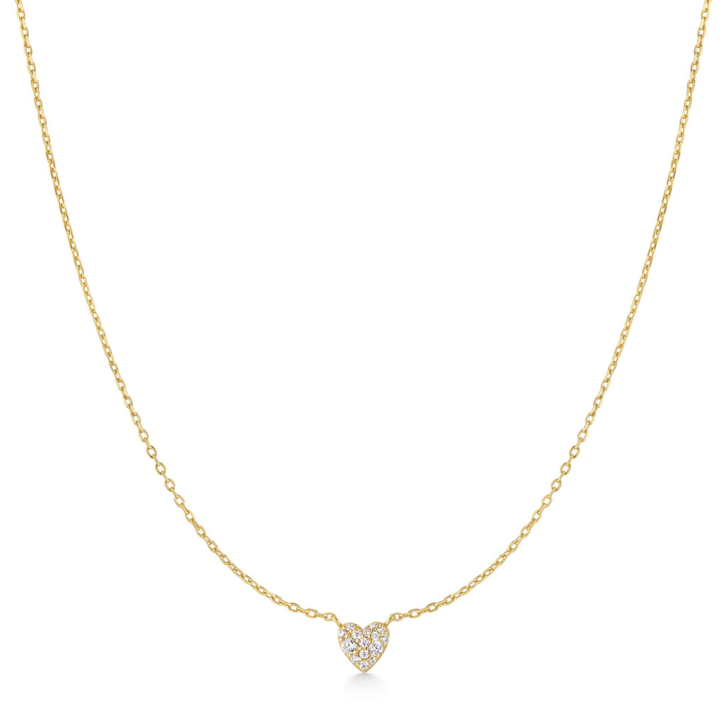 Gold Pavé Heart Necklace