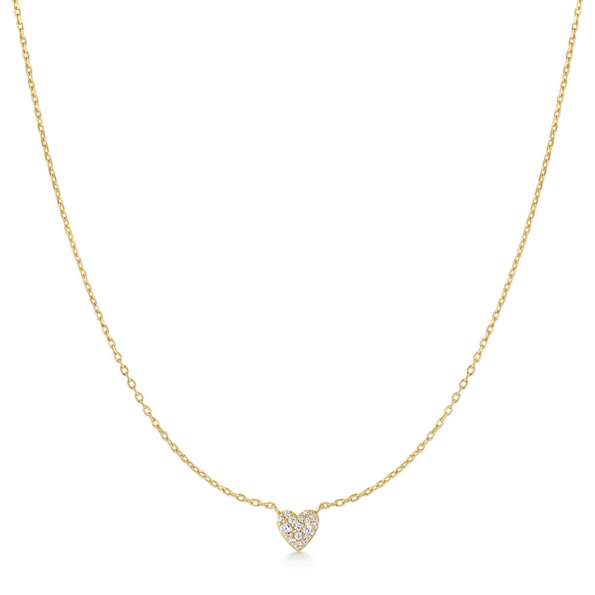 Gold Pavé Heart Necklace