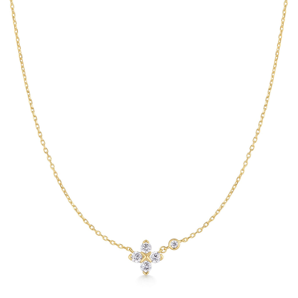 Gold Sparkling Lucky Clover Necklace