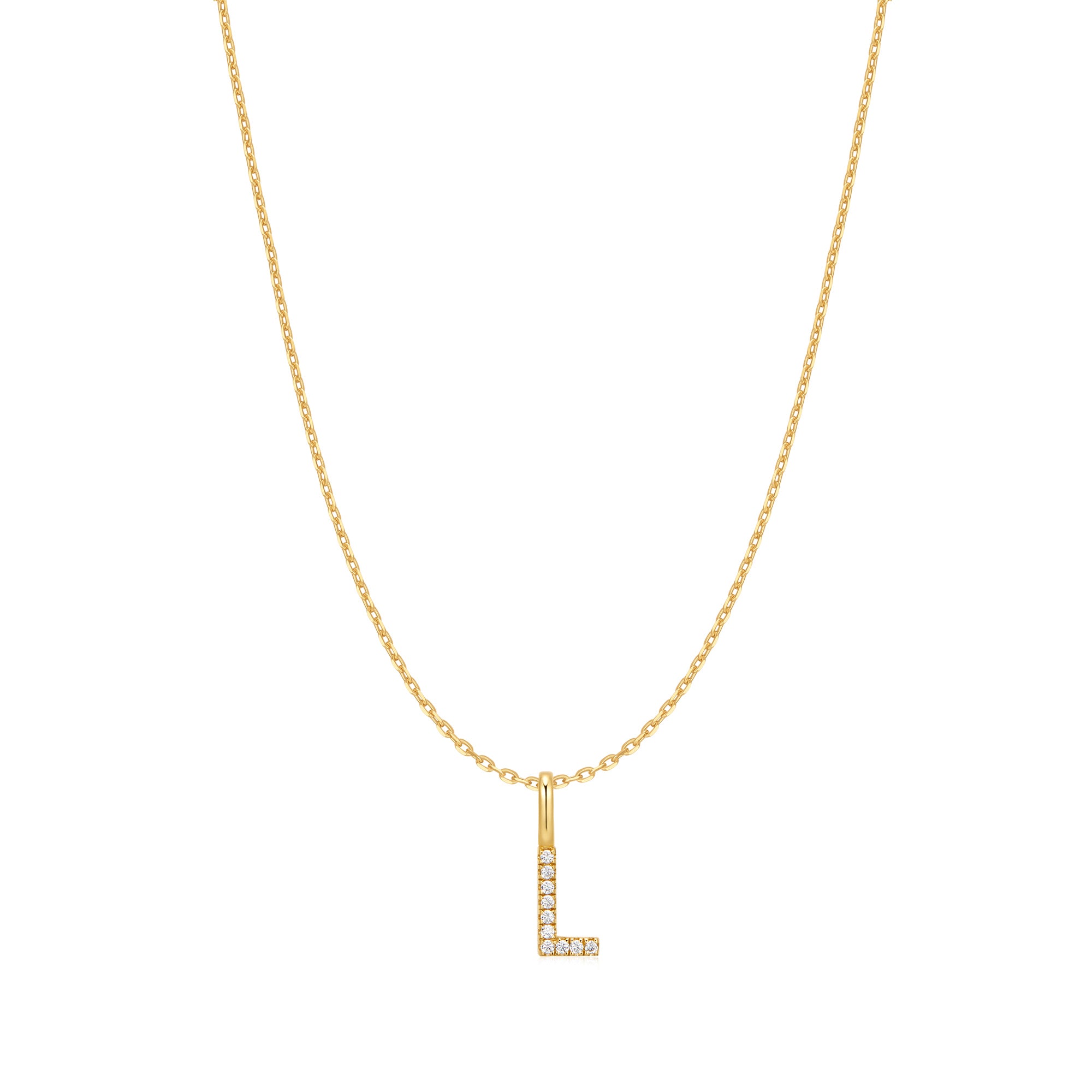 Gold Letter L Initial Necklace