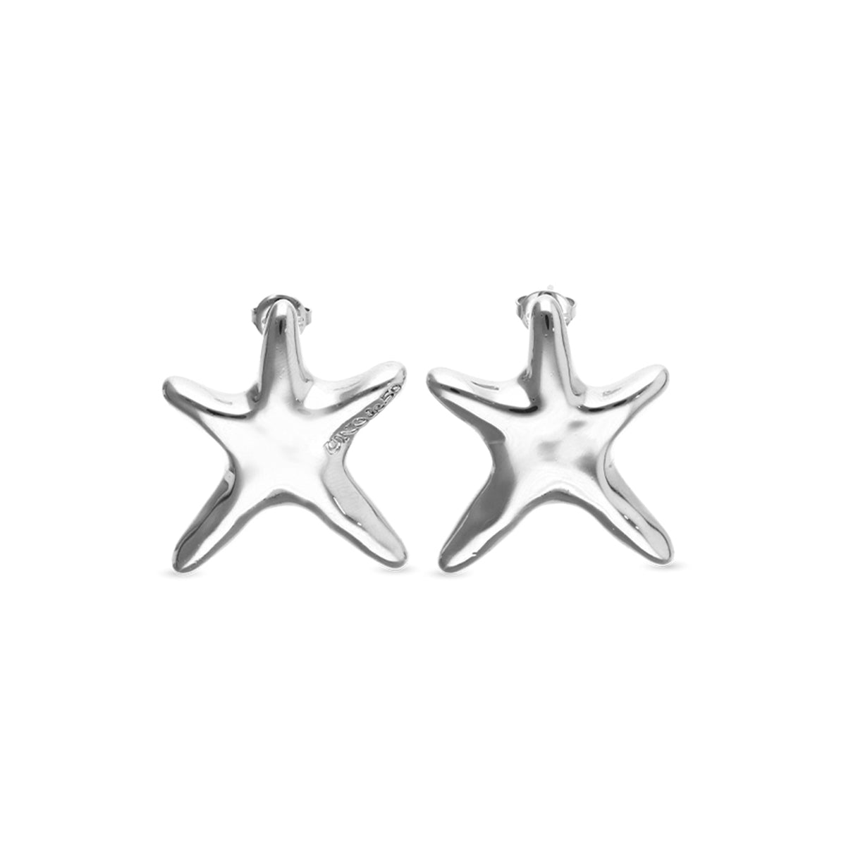 Arcadia Silver-Plated Sculpted Star Stud Earrings