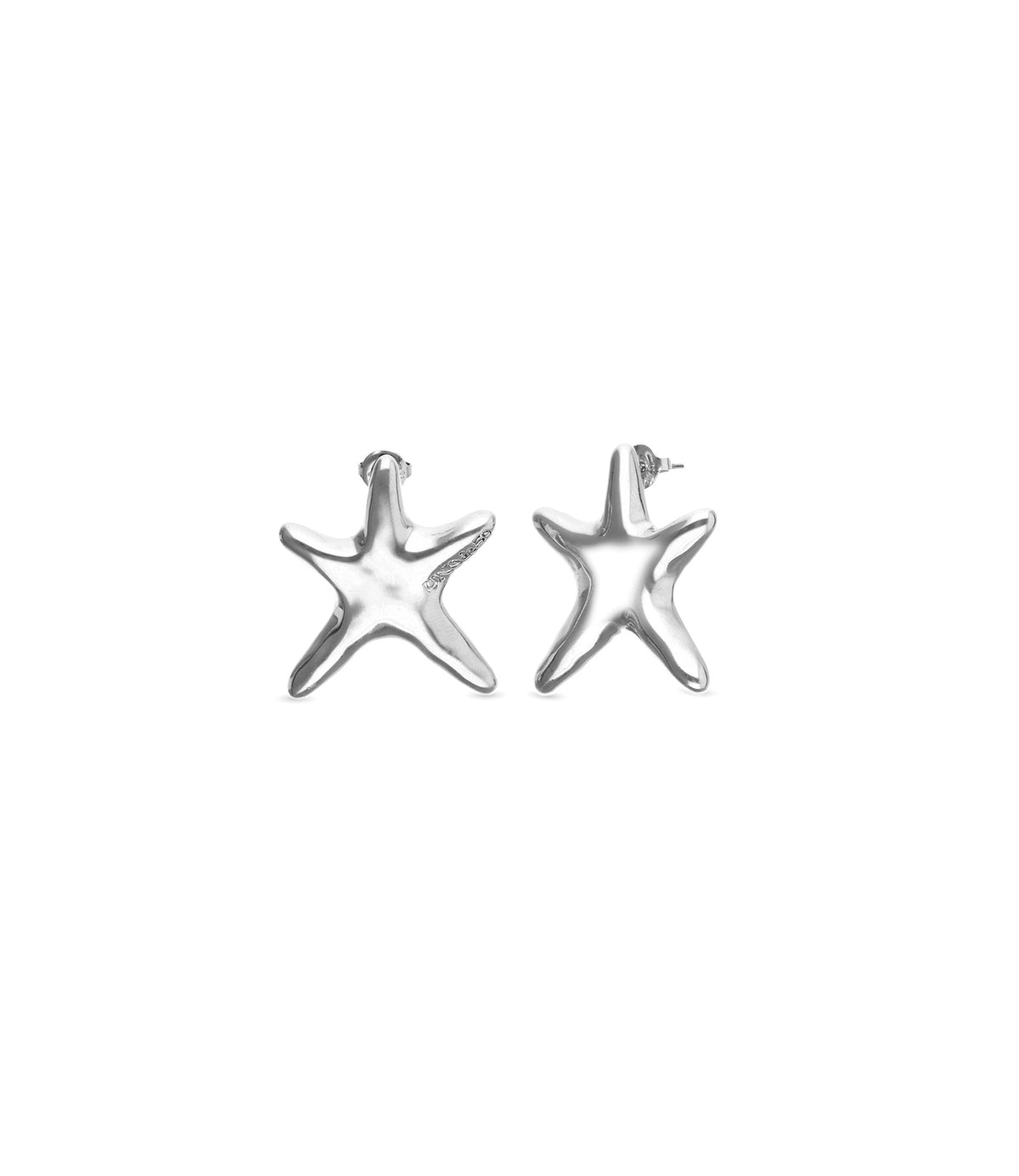 Arcadia Silver-Plated Sculpted Star Stud Earrings