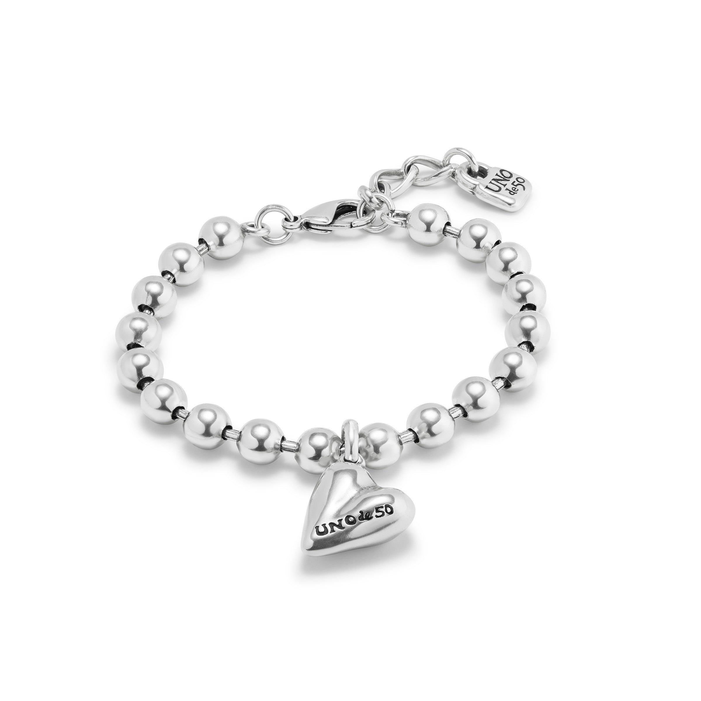 Beaded Bracelet with a Heart Charm