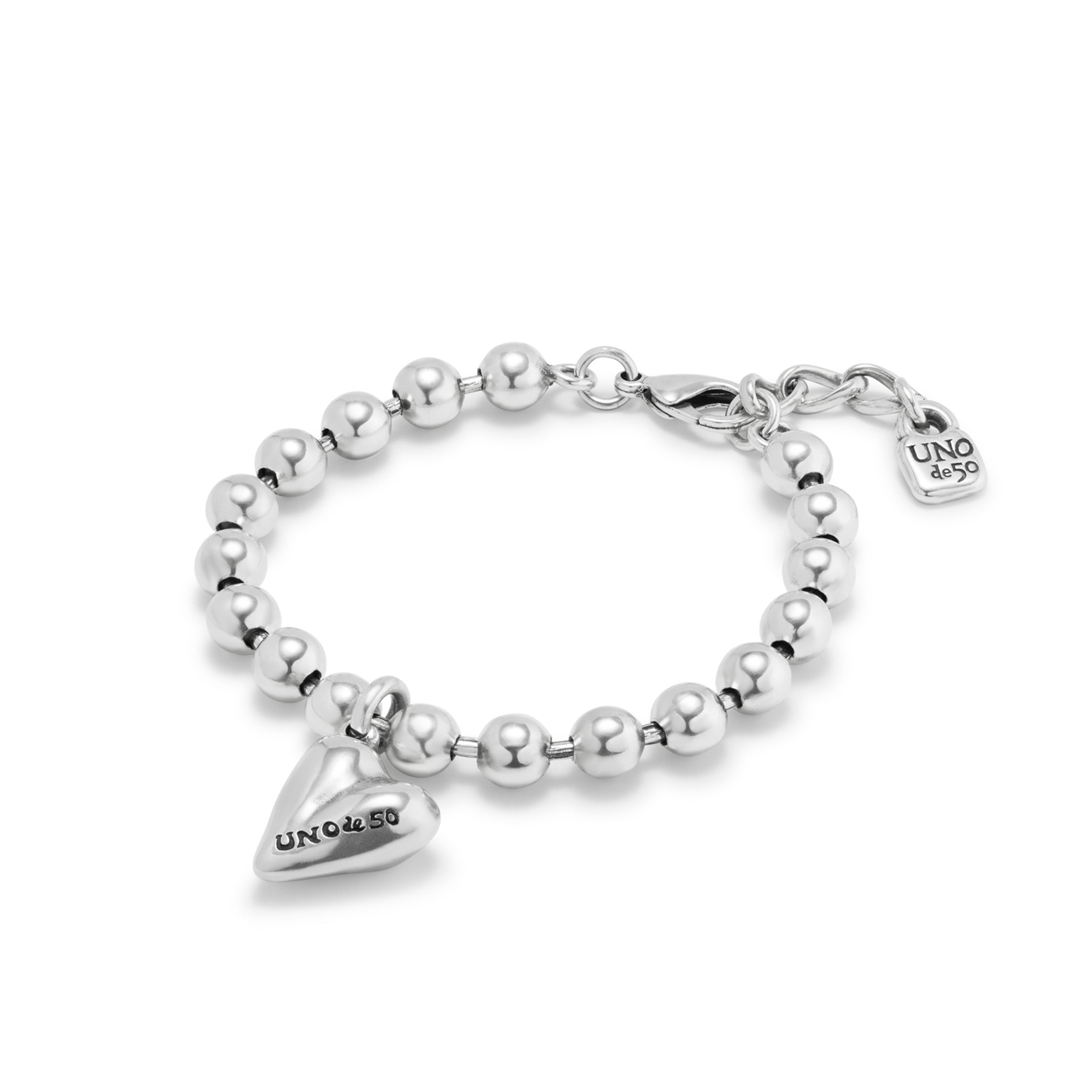 Beaded Bracelet with a Heart Charm