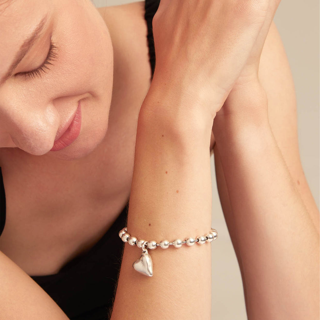 Beaded Bracelet with a Heart Charm