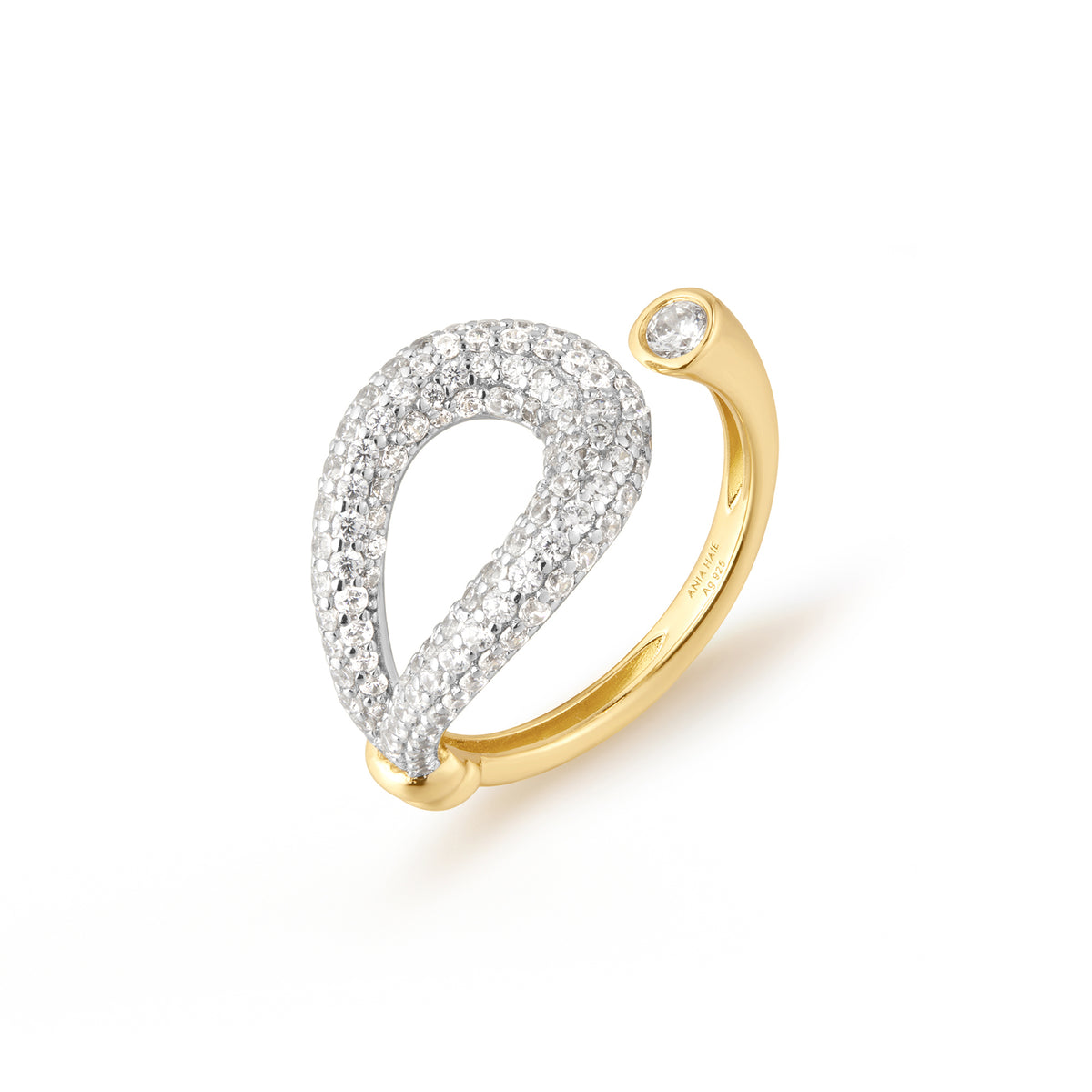 Gold Pavé Knot Adjustable Ring