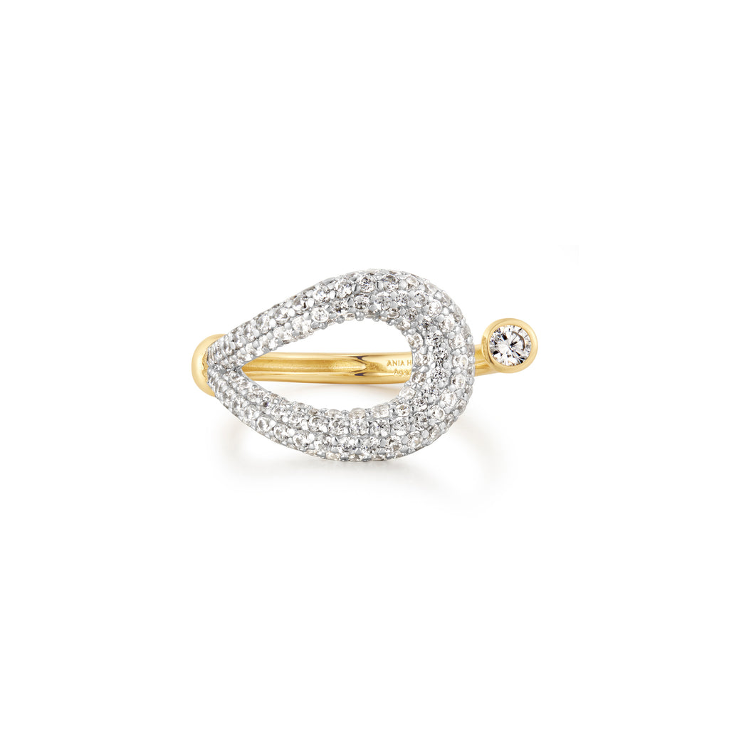 Gold Pavé Knot Adjustable Ring