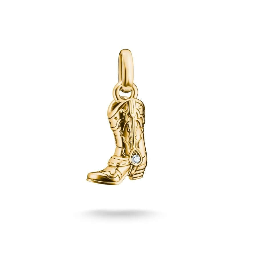 THOMAS SABO 18k Gold-Plated Cowboy Boot Charm with White Detail – Connect – individual charm
