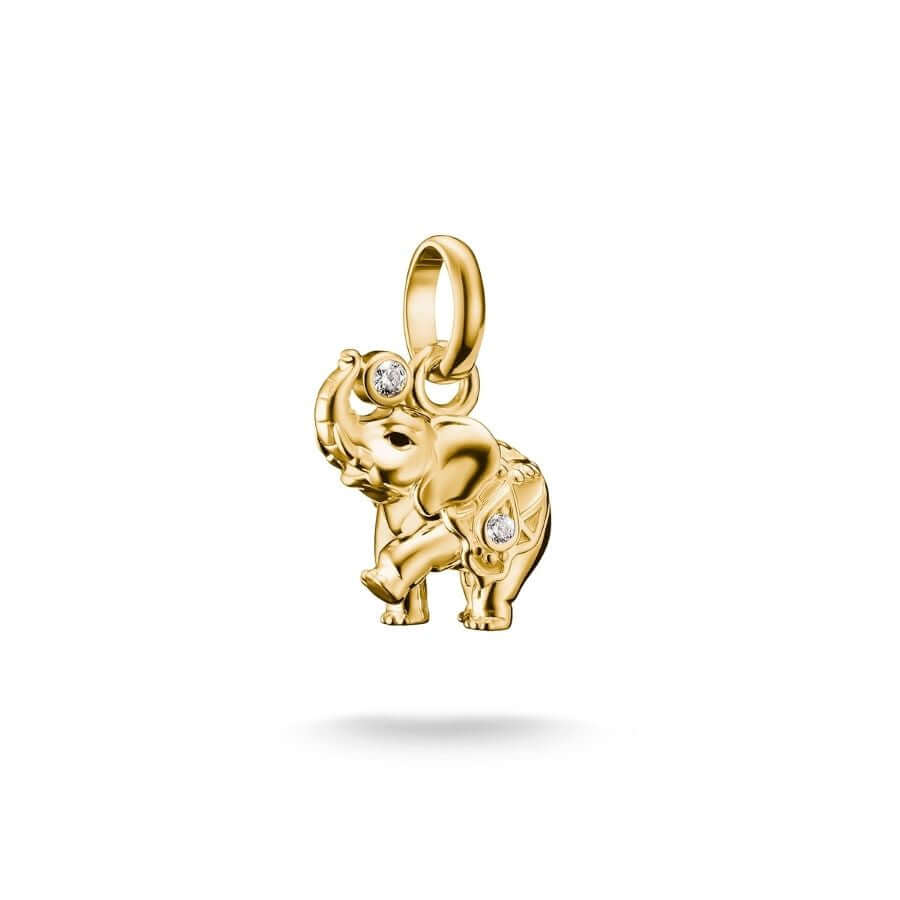 THOMAS SABO 18k Gold-Plated Elephant Enamel Charm – Connect – individual charm