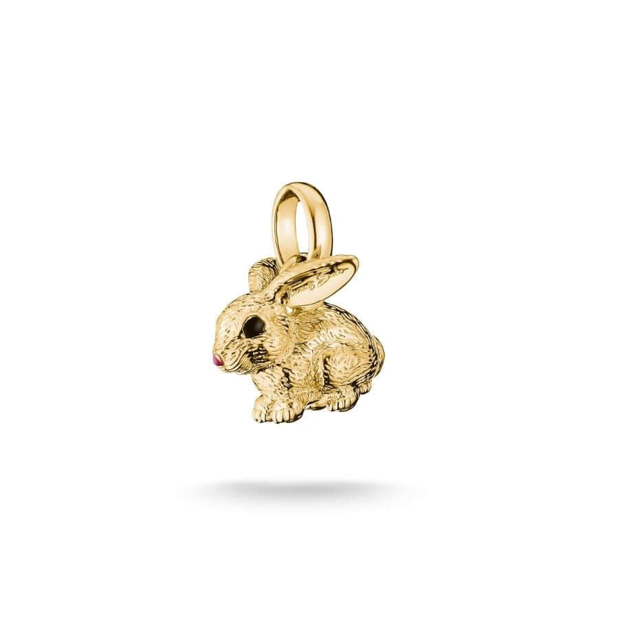 THOMAS SABO 18k Gold-Plated Rabbit Charm with Enamel – Connect – individual charm