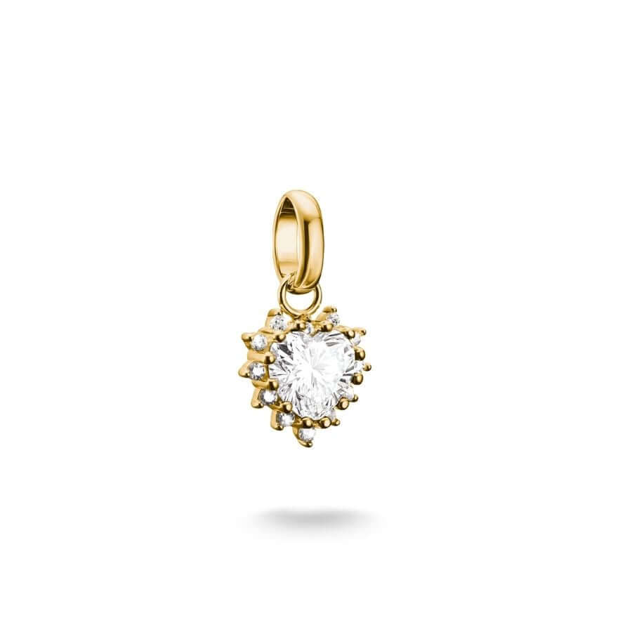 THOMAS SABO Gold Plated Heart Cut Cubic Zirconia Connect Charm – individual charm