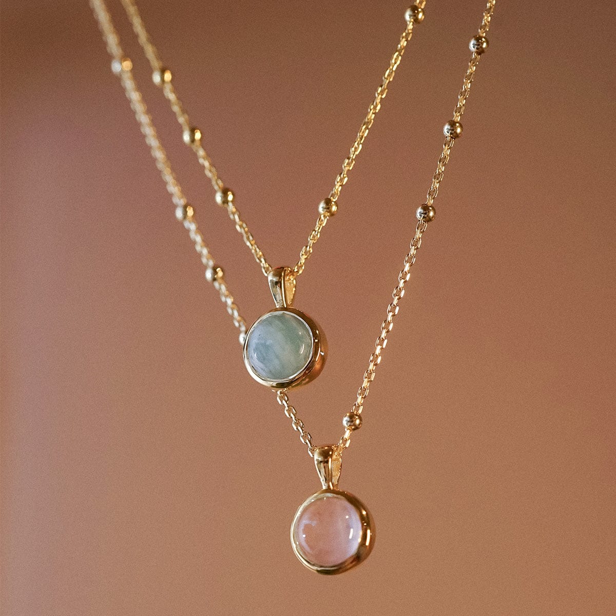 Amazonite Healing Stone Necklace - Gold