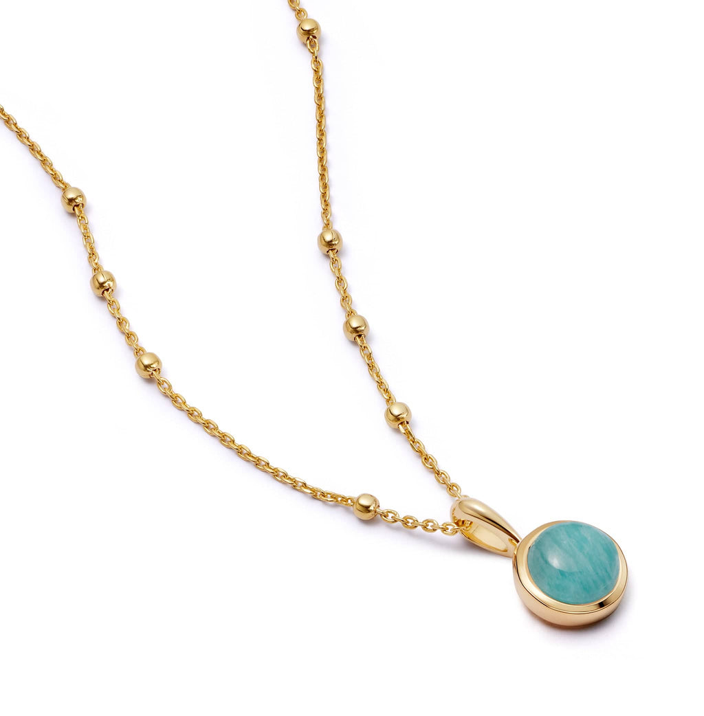 Amazonite Healing Stone Necklace - Gold