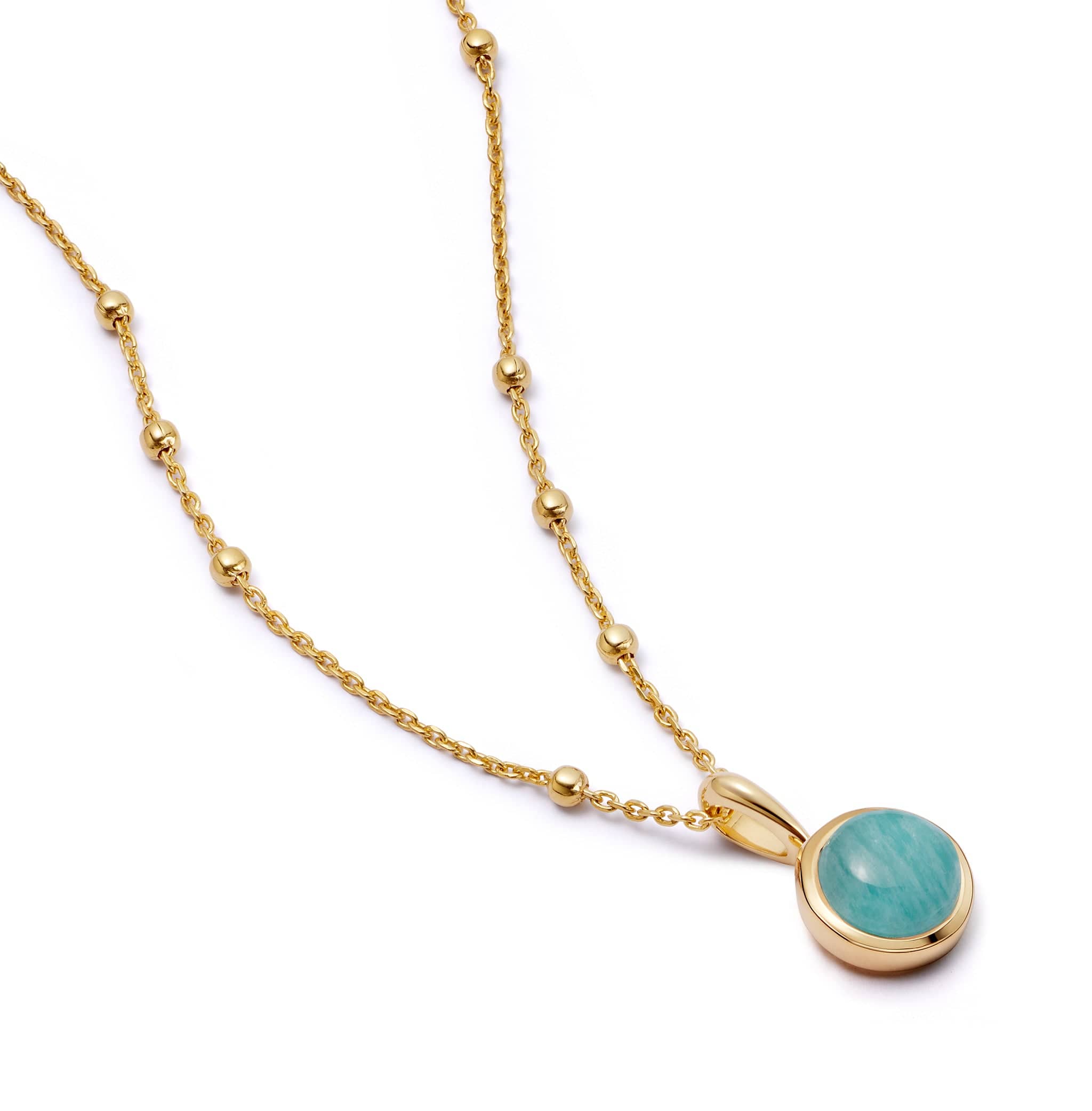 Amazonite Healing Stone Necklace - Gold