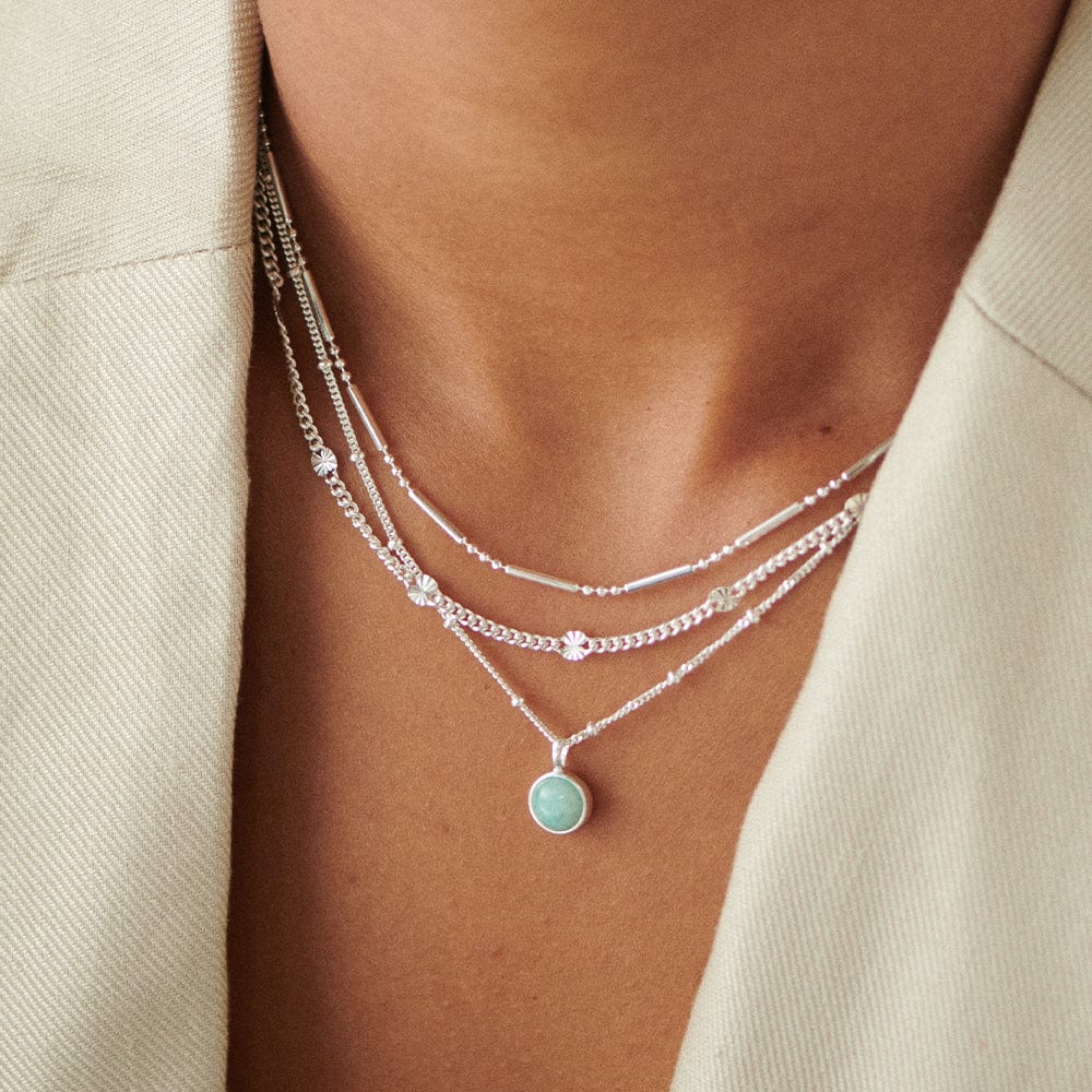 Amazonite Healing Stone Necklace - Silver