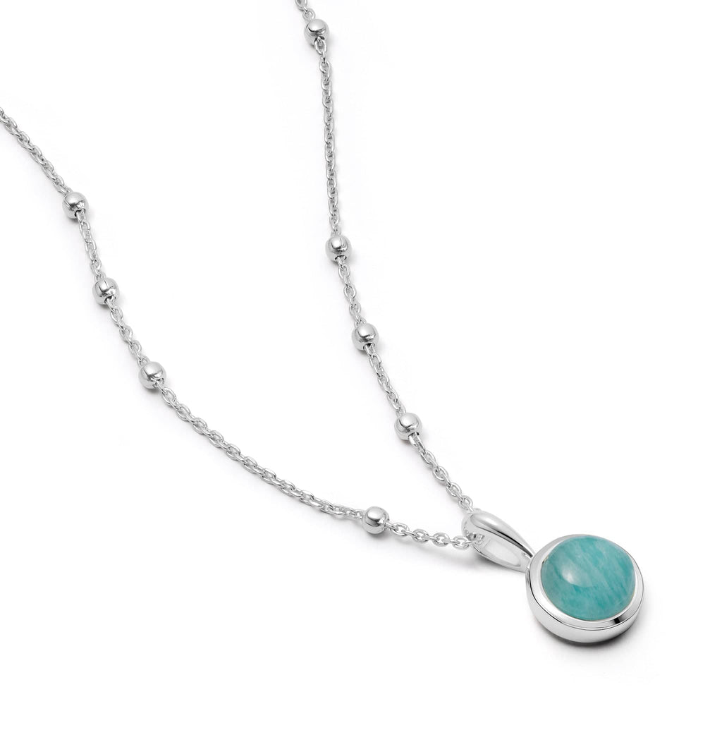 Amazonite Healing Stone Necklace - Silver