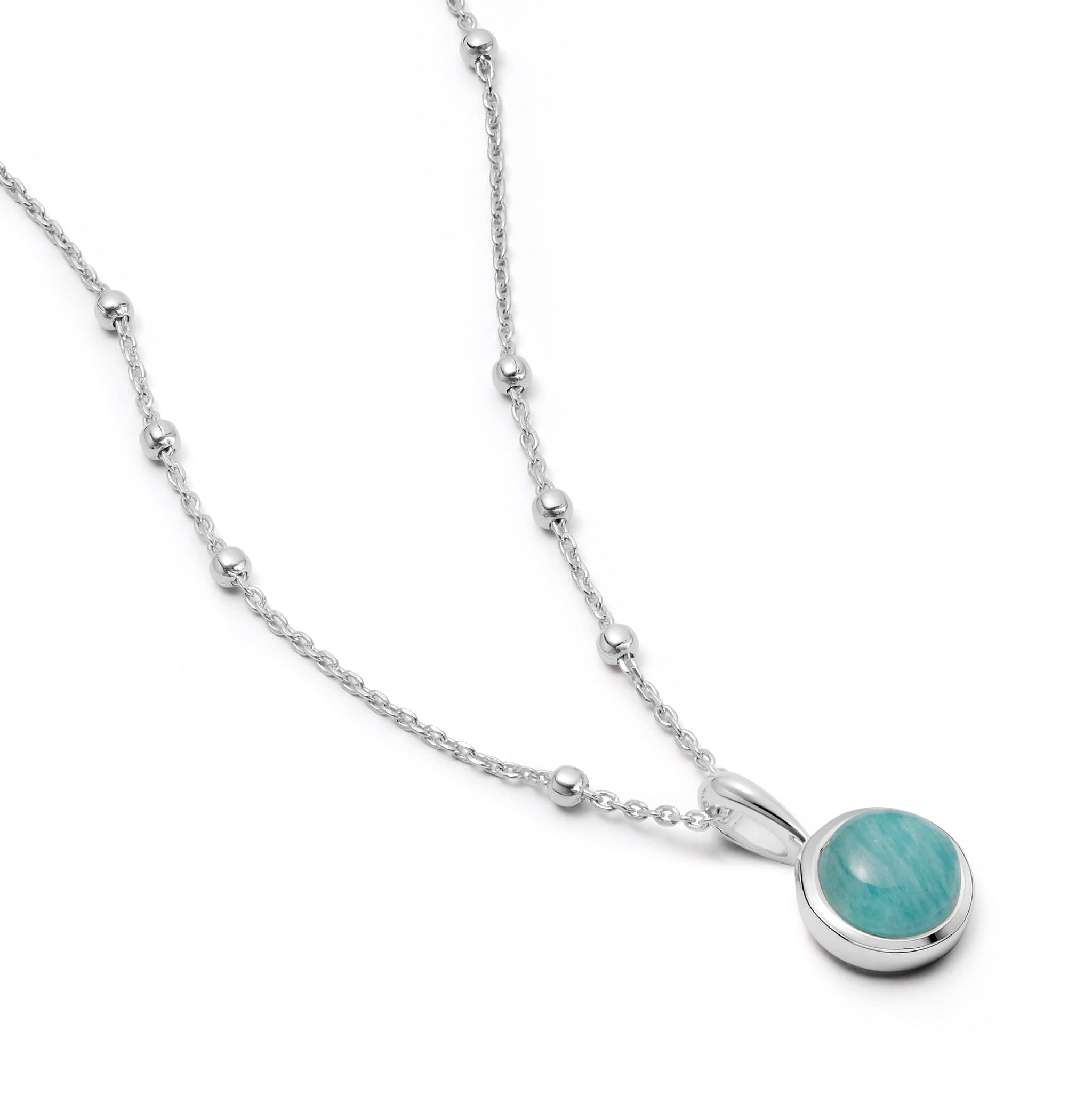 Amazonite Healing Stone Necklace - Silver
