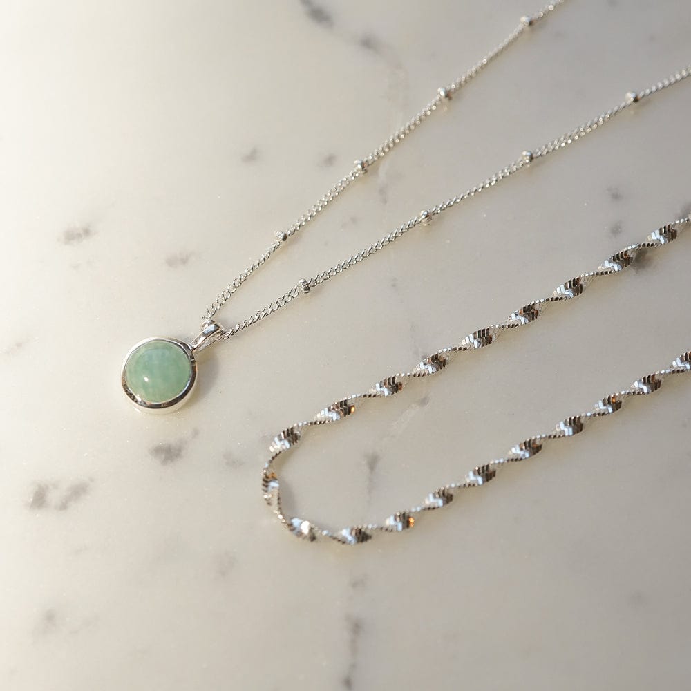 Amazonite Healing Stone Necklace - Silver