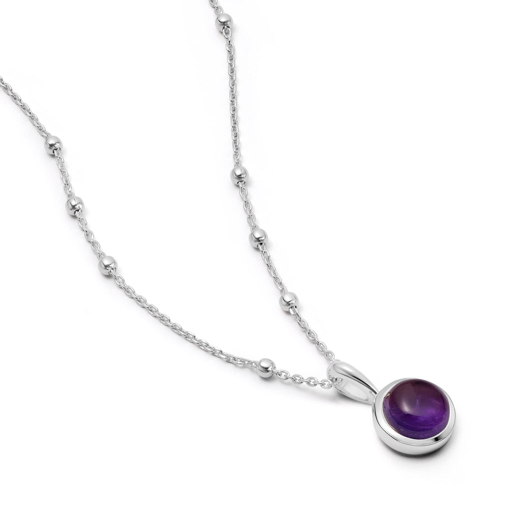 Amethyst Healing Stone Necklace - Silver