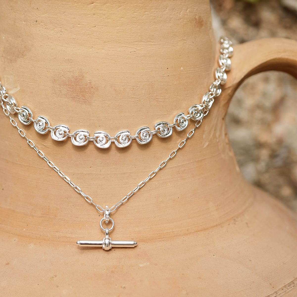 Amulet T-Bar Necklace - Sterling Silver