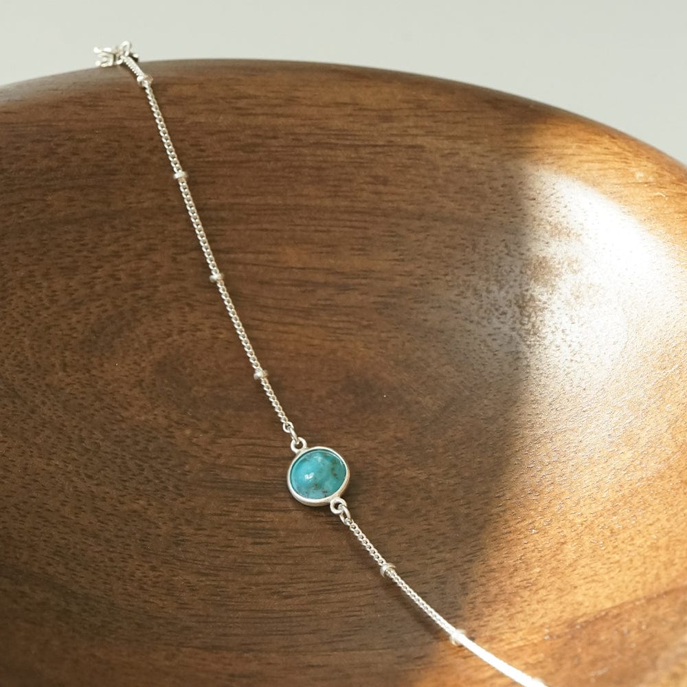 Turquoise Healing Stone Bobble Bracelet - Silver