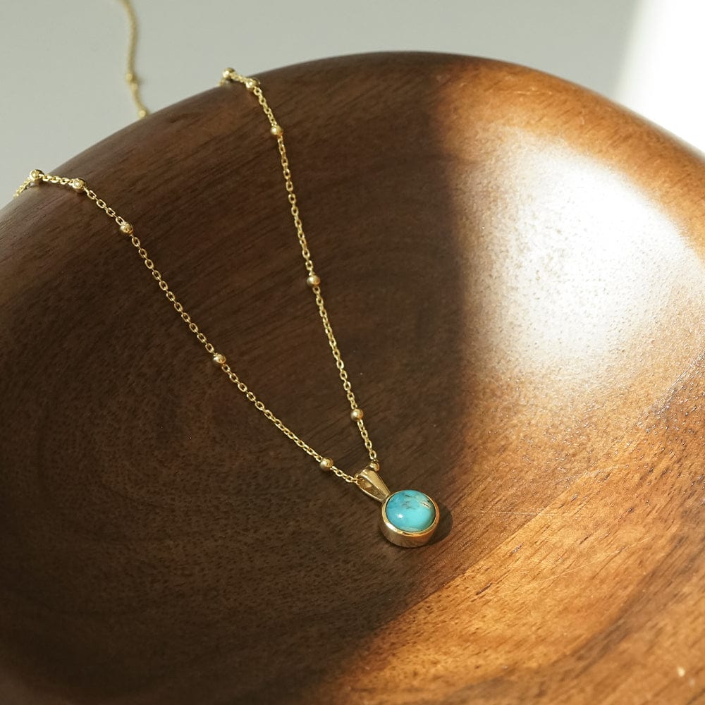 Turquoise Healing Stone Necklace Necklace - Gold