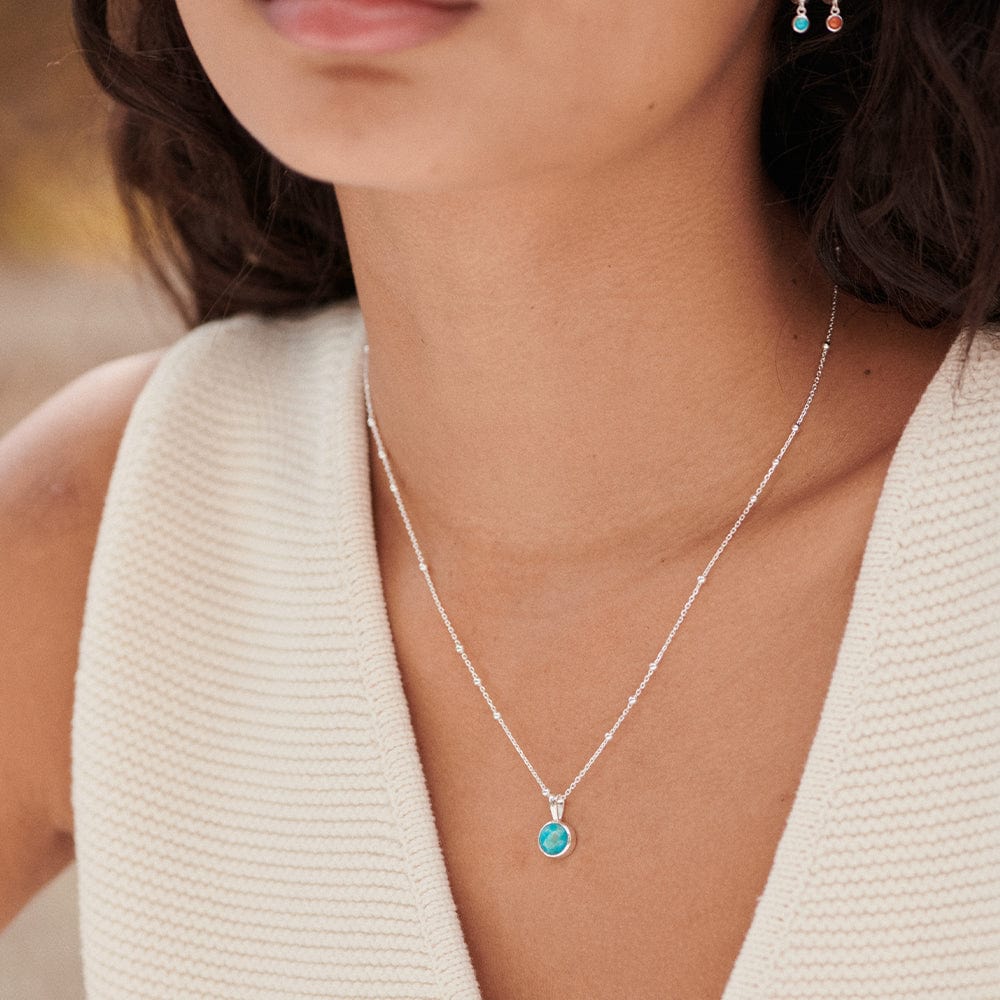 Turquoise Healing Stone Necklace - Silver