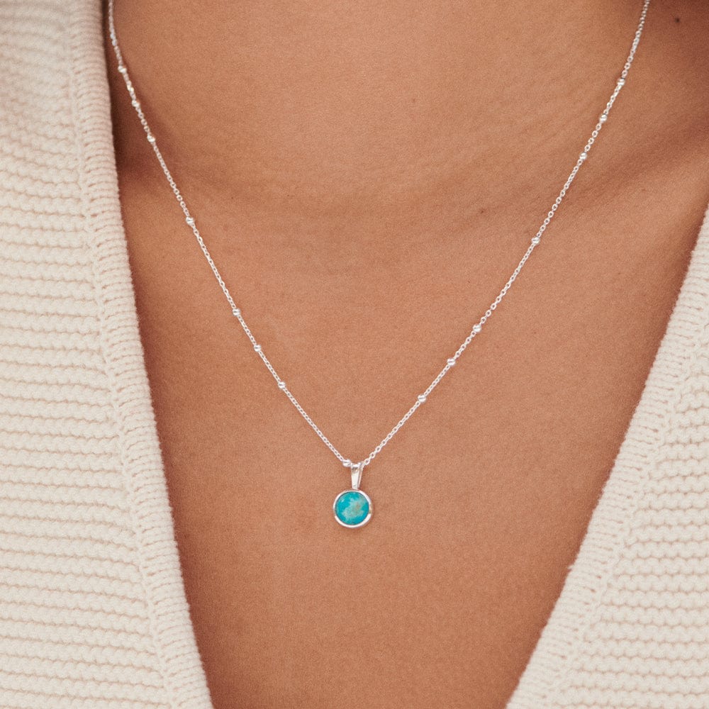 Turquoise Healing Stone Necklace - Silver