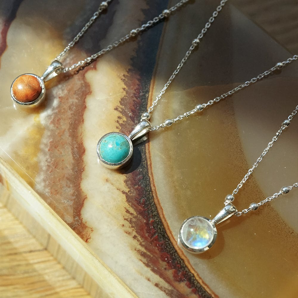 Turquoise Healing Stone Necklace - Silver